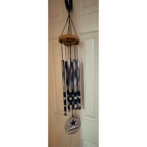Dallas Cowboys Wind Chime With Wooden Top & Metal Tubes (made in Tennessee)